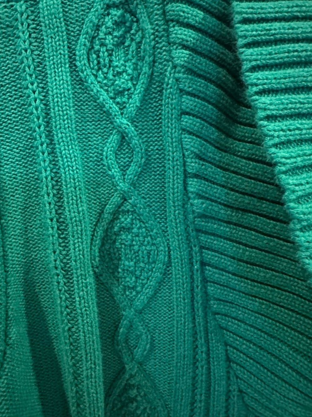 Karen Scott Green Cable Knit Shawl Collar Sweater Size 1X Cozy Buckle Accent - Picture 4 of 7